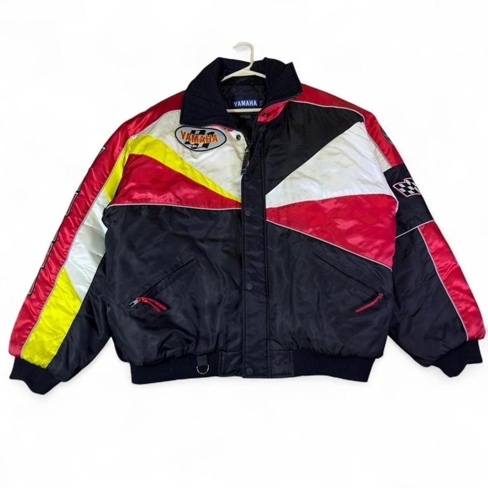 Yamaha Racing Colorblock Puffer Jacket Men's XL Vintage